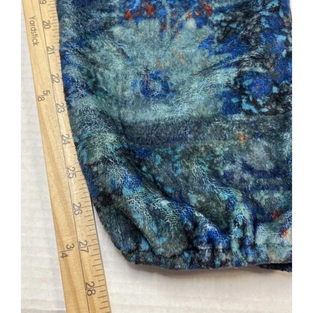 Natural Life Fleece One Piece Lounge Comfort Pajamas Blue Patchwork SO SOFT S/M - Picture 9 of 11